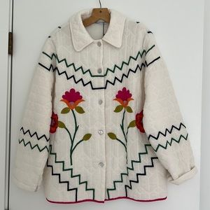 Zara quilted embroidered jacket (oversized fit)